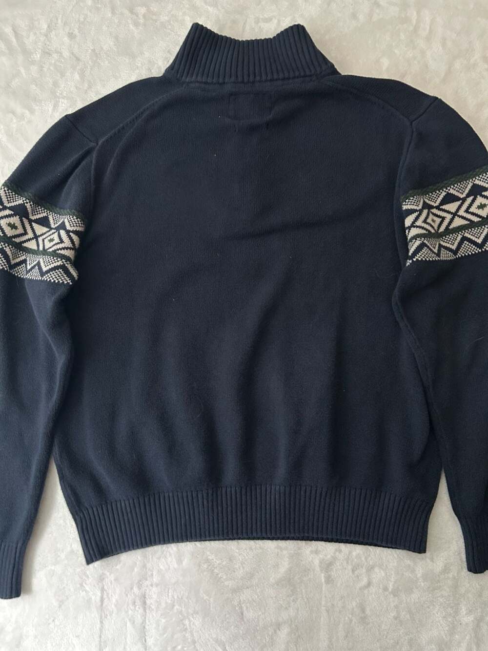 Original Weatherproof Vintage Men's 1/4 Zip Fair Isle Pattern Cotton Pullover - Picture 5 of 5